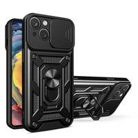 Hybrid Armor Camshield case for Realme 10 Armored case with camera cover black