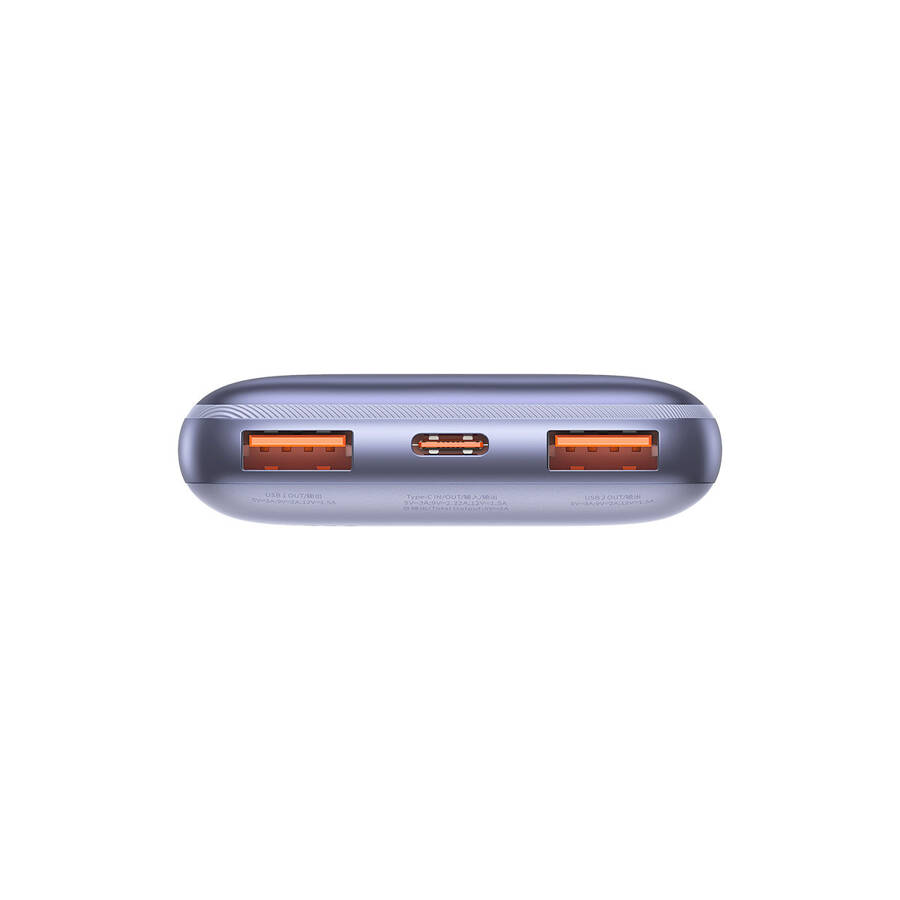 BASEUS BASEUS PRO 10000MAH 20W VIOLET POWERBANK WITH USB TYPE A - USB TYPE C 3A 0.3M CABLE (PPBD040205)