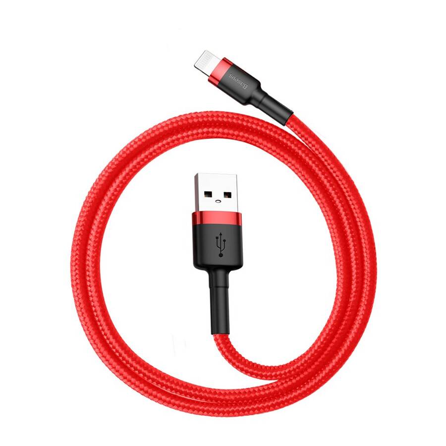 BASEUS CAFULE CABLE DURABLE NYLON BRAIDED WIRE USB / LIGHTNING QC3.0 2.4A 0,5M RED (CALKLF-A09)