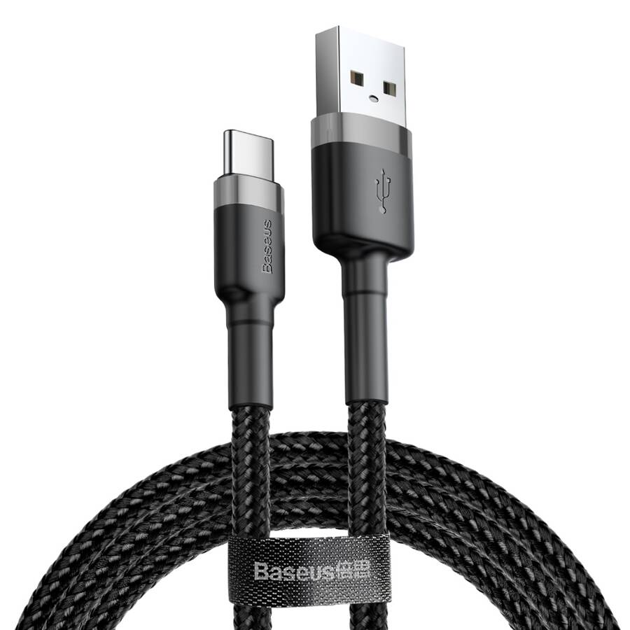 Baseus Cafule Cable durable nylon cord USB / USB-C QC3.0 3A 1M black-gray (CATKLF-BG1)