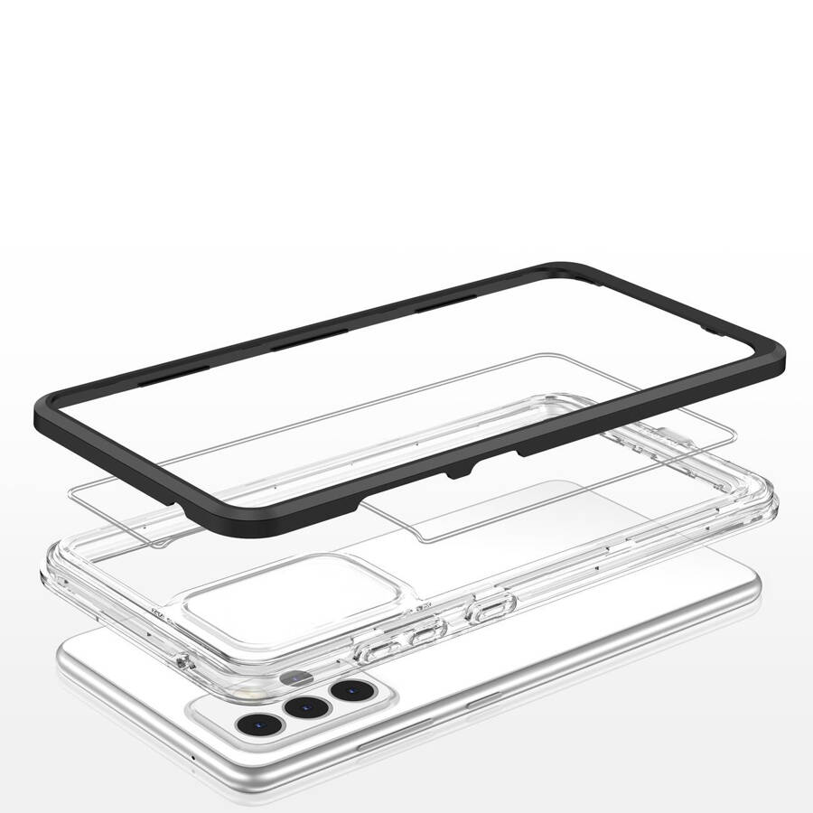 CLEAR 3IN1 CASE FOR SAMSUNG GALAXY A53 5G FRAME GEL COVER BLACK