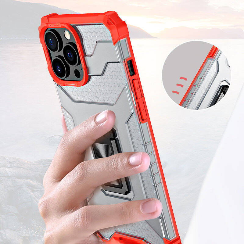 CRYSTAL RING CASE KICKSTAND TOUGH RUGGED COVER FOR IPHONE 13 PRO MAX RED