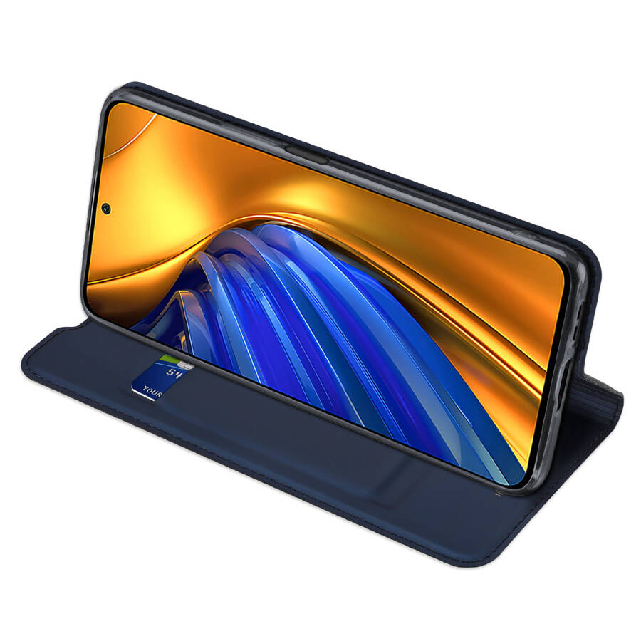 DUX DUCIS SKIN PRO HOLSTER COVER FLIP COVER FOR XIAOMI POCO F4 5G BLUE