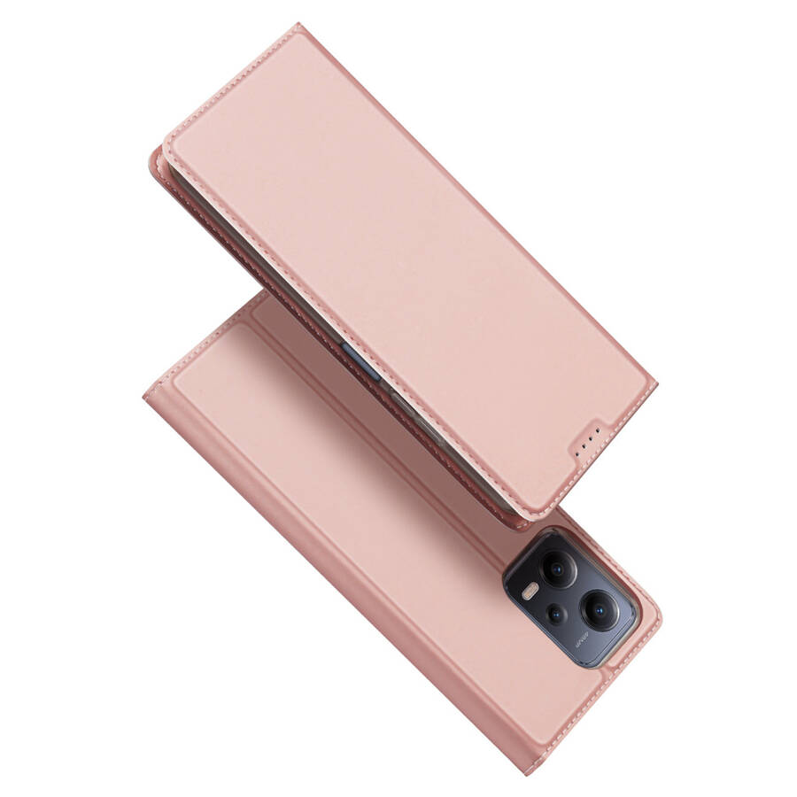 Dux Ducis Skin Pro Case For Xiaomi Redmi Note 12 5G / Poco X5 5G Cover Flip Card Wallet Stand Pink