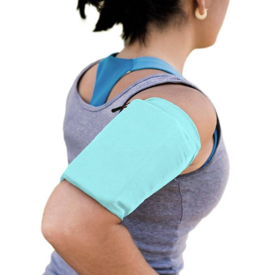 ELASTIC FABRIC ARMBAND ARMBAND FOR RUNNING FITNESS L BLUE