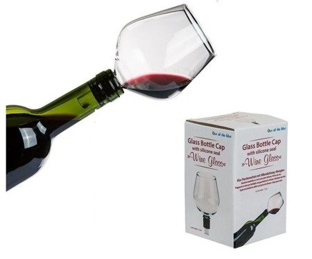 GLASS BOTTLE CAP WITH SILICONE SEAL WINE GLASS