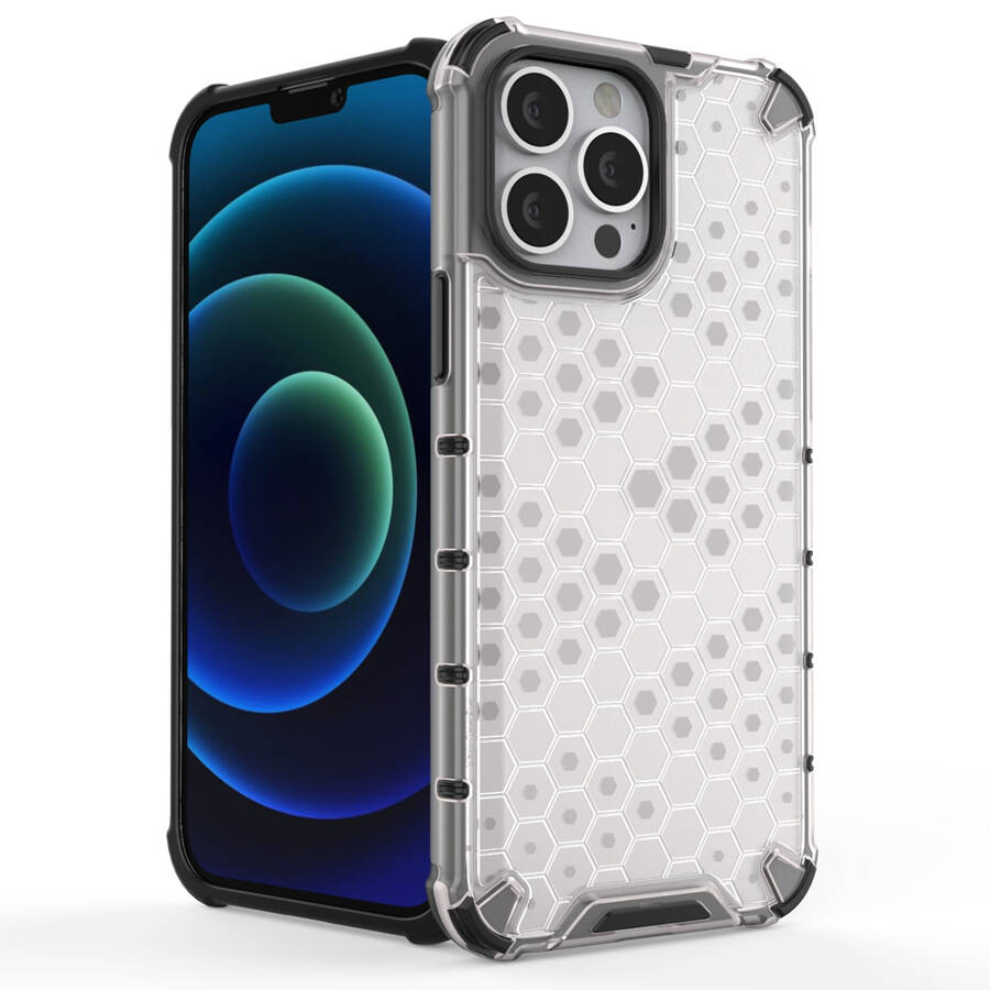 HONEYCOMB CASE ARMOR COVER WITH TPU BUMPER FOR IPHONE 13 PRO MAX BLUE
