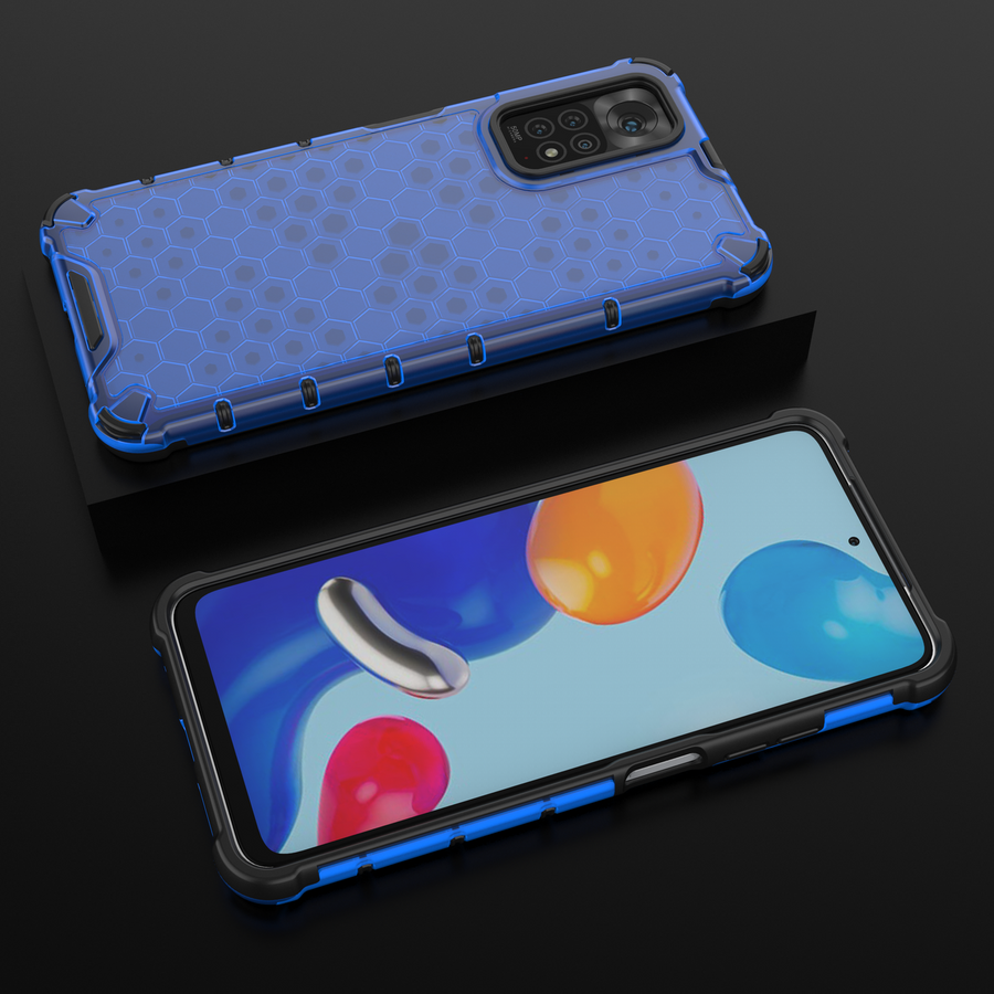 HONEYCOMB CASE ARMORED COVER WITH A GEL FRAME FOR XIAOMI REDMI NOTE 11S / NOTE 11 BLUE