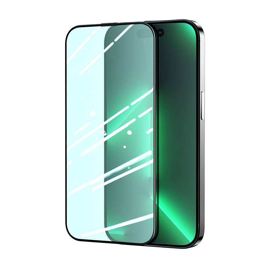 JOYROOM KNIGHT GREEN GLASS FOR IPHONE 14 PRO WITH FULL SCREEN ANTI BLUE LIGHT FILTER (JR-G02)