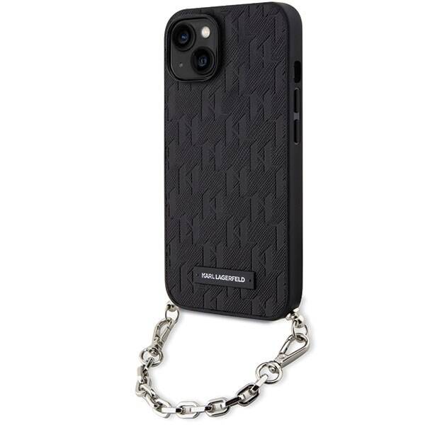 Karl Lagerfeld KLHCP14SSACKLHPK iPhone 14 6.1" czarny/black hardcase Saffiano Monogram Chain