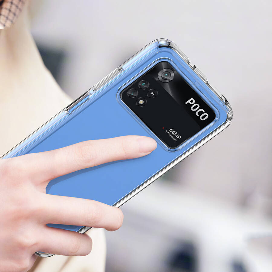 OUTER SPACE CASE FOR XIAOMI POCO M4 PRO COVER WITH A FLEXIBLE FRAME BLUE