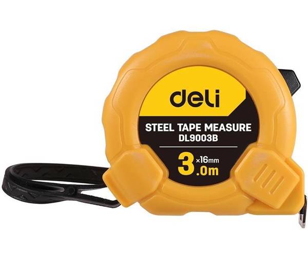 STEEL MEASURING TAPE 3M/16MM DELI TOOLS EDL9003B (YELLOW)