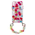 COLOR CHAIN CASE GEL FLEXIBLE ELASTIC CASE COVER WITH A CHAIN PENDANT FOR IPHONE 12 MULTICOLOUR