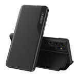 ECO LEATHER VIEW CASE ELEGANT CASE WITH A FLIP COVER AND STAND FUNCTION FOR SAMSUNG GALAXY S22 ULTRA BLACK