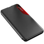 ECO LEATHER VIEW CASE ELEGANT CASE WITH A FLIP COVER AND STAND FUNCTION FOR SAMSUNG GALAXY S22 ULTRA BLACK