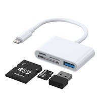 Joyroom HUB wielofunkcyjny adapter OTG Lightning - USB 3.2 Gen 1 (3.0, 3.1 Gen 1) / czytnik kart SD, TF / Lightning biały (S-H142 white)