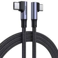 Ugreen kątowy kabel USB Typ C - USB Typ C Quick Charge Power Delivery 100 W 5 A 1 m czarny (US335 70696)