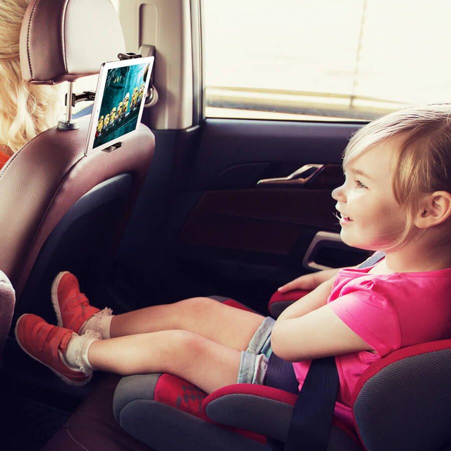 Baseus Backseat Car Mount uchwyt do tabletów smartfonów 4,7 - 12,9" na zagłówek czarny (SUHZ-01)
