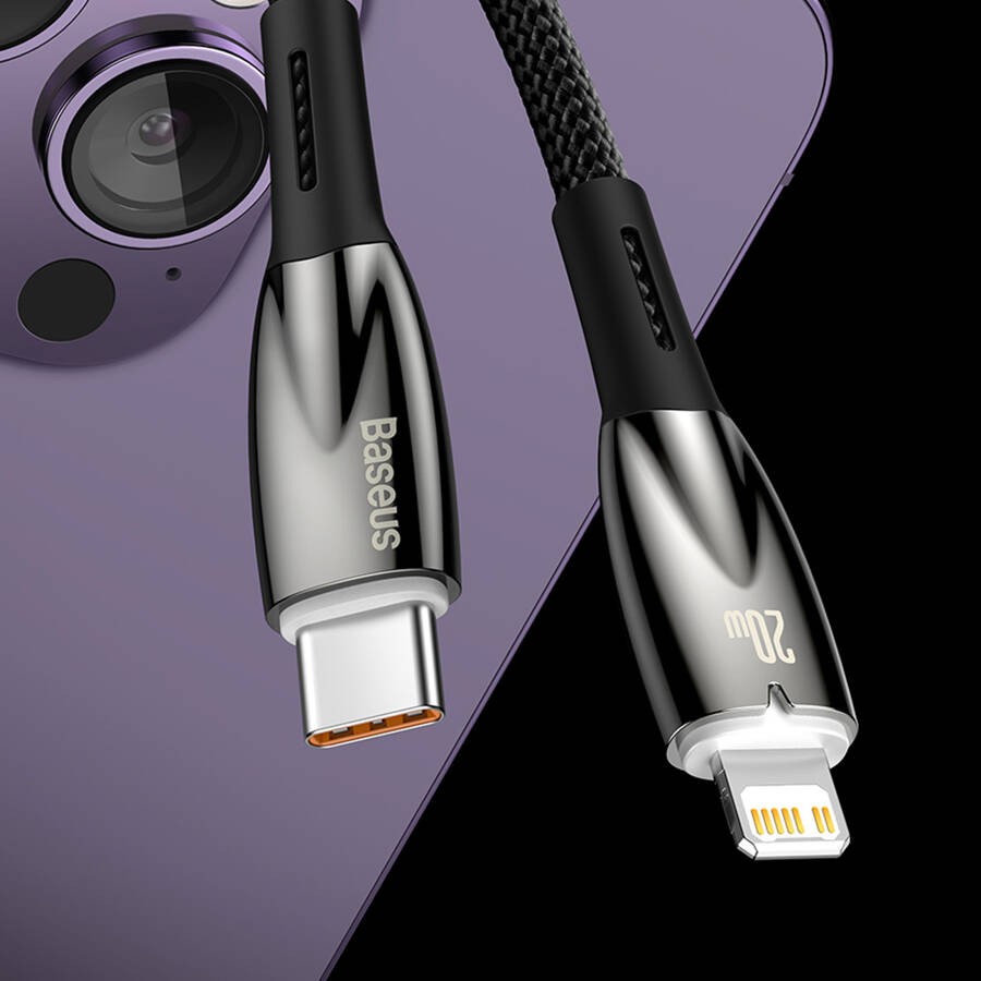 Baseus Glimmer Series kabel do szybkiego ładowania USB-C - Lightning 480Mb/s PD 20W 2m biały