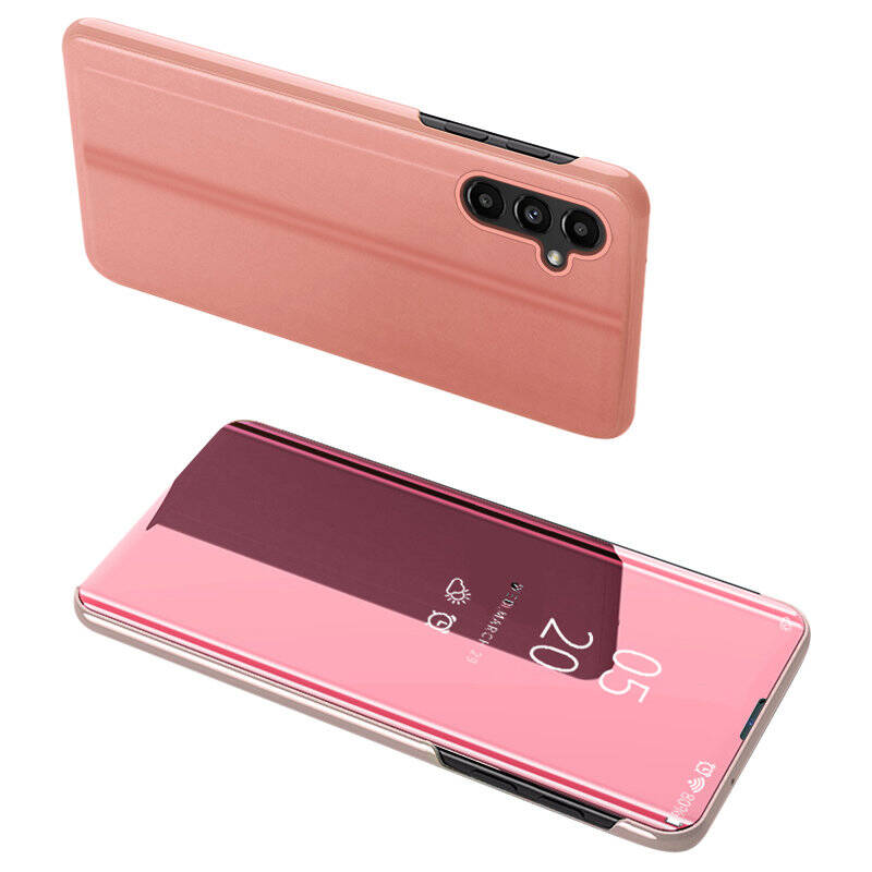 Clear View Case etui Samsung Galaxy A54 5G pokrowiec z klapką różowe