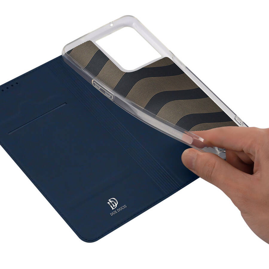 Dux Ducis Skin Pro etui Oppo Reno 8 pokrowiec z klapką portfel na kartę podstawka niebieskie