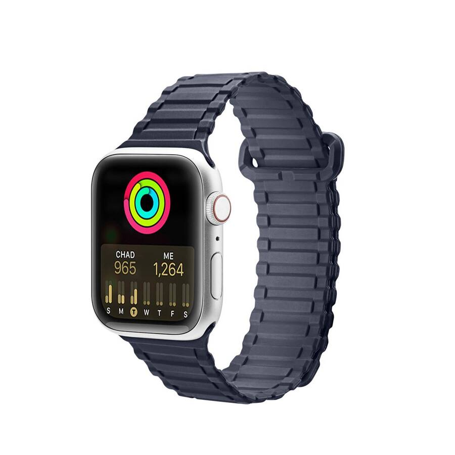 Dux Ducis Strap (Armor Version) pasek Apple Watch Ultra, SE, 8, 7, 6, 5, 4, 3, 2, 1 (49, 45, 44, 42  mm) silikonowa magnetyczna opaska bransoleta niebieski