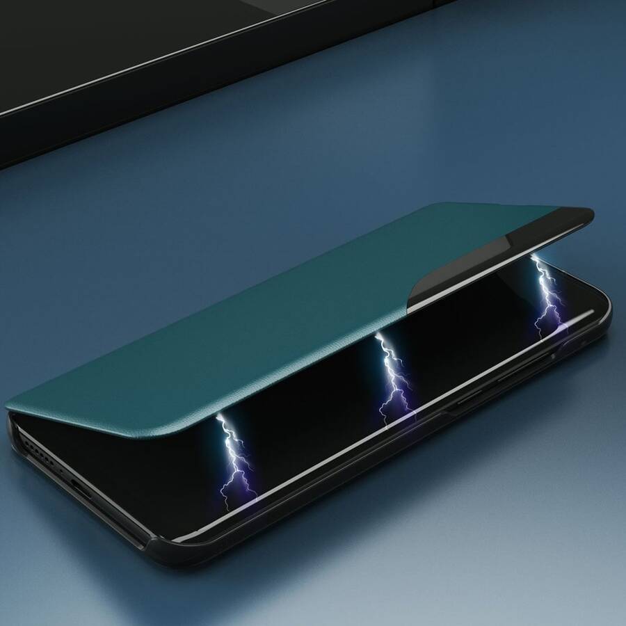 Eco Leather View Case elegancki futerał etui z klapką i funkcją podstawki Samsung Galaxy A02s EU niebieski