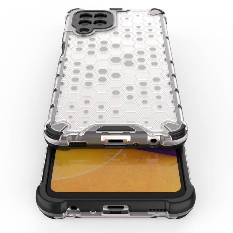 Honeycomb etui pancerny pokrowiec z żelową ramką Samsung Galaxy A22 4G przezroczysty
