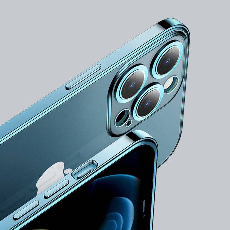 Joyroom Chery Mirror Case etui pokrowiec do iPhone 13 Pro obudowa z metaliczną ramką czarny (JR-BP908 black)