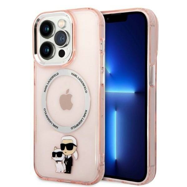 KARL LAGERFELD KLHMP14XHNKCIP IPHONE 14 PRO MAX 6,7" HARDCASE RÓŻOWY/PINK ICONIC KARL&CHOUPETTE MAGSAFE