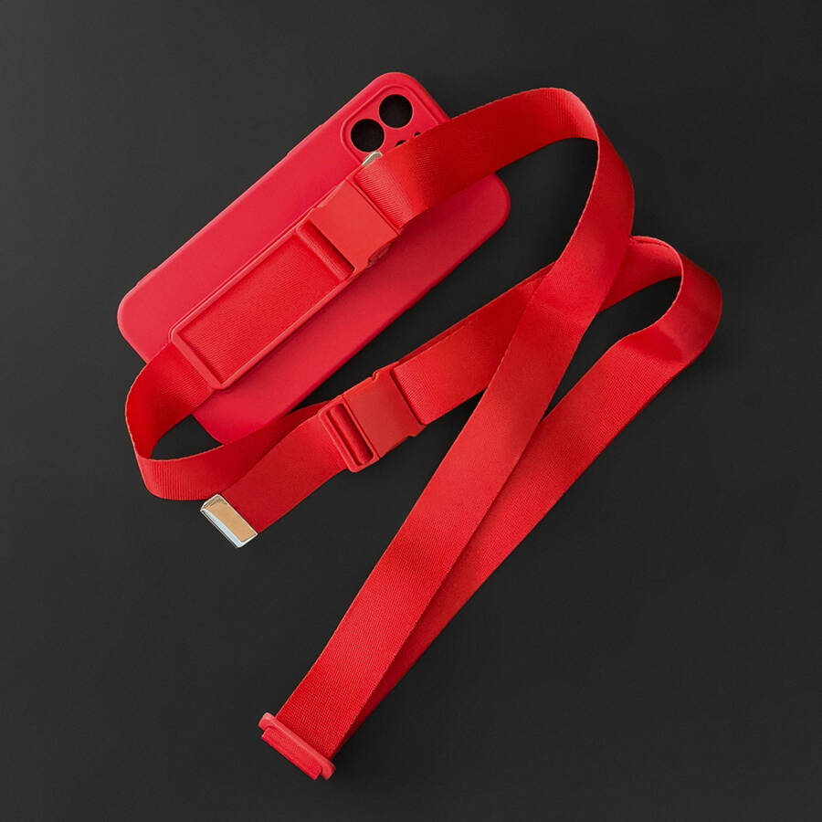 Rope case żelowe etui ze smyczą łańcuszkiem torebka smycz Xiaomi Poco X3 NFC różowy