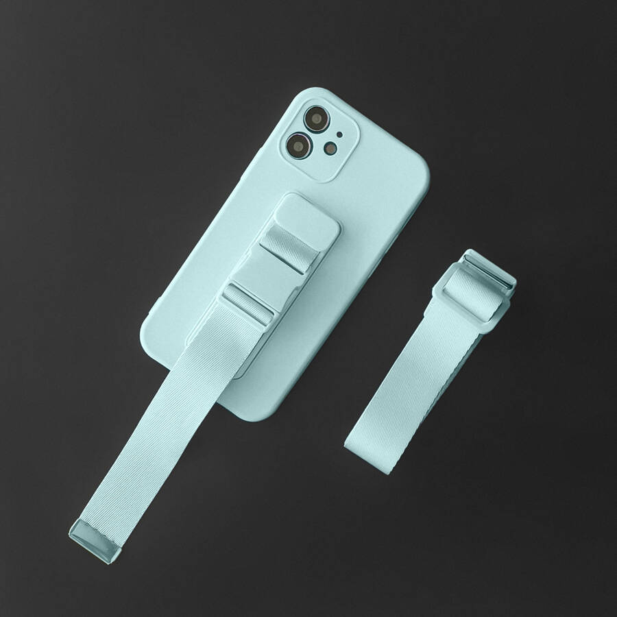 Rope case żelowe etui ze smyczą łańcuszkiem torebka smycz Xiaomi Redmi Note 10 Pro granatowy
