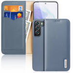 Dux Ducis Hivo skórzane etui z klapką pokrowiec ze skóry naturalnej portfel na karty i dokumenty Samsung Galaxy S22+ (S22 Plus) niebieski
